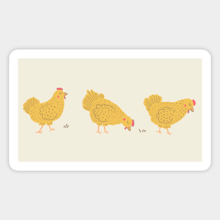 Hens on a Walk Magnet